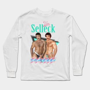 Tom Selleck 80s Aesthetic Design Long Sleeve T-Shirt